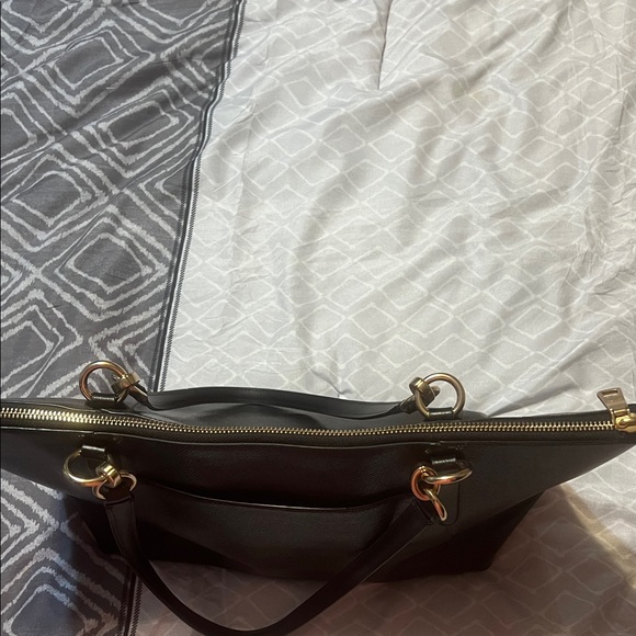 Coach Black Tote with Gold Accents - Picture 4 of 7